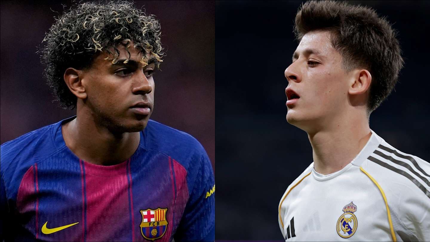 Jugadores de FC Barcelona y Real Madrid en retratos