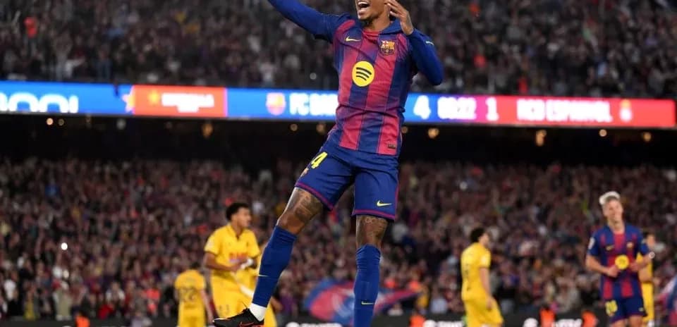 Jugador de Barcelona celebrando un gol en el estadio