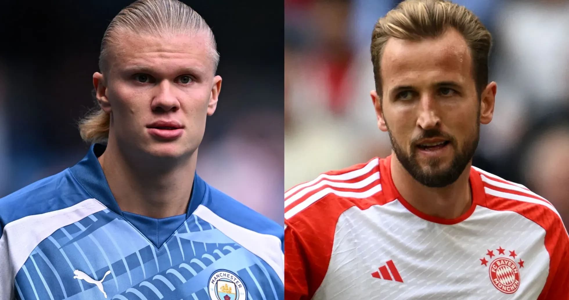 Erling Haaland y Harry Kane en sus camisetas de equipo