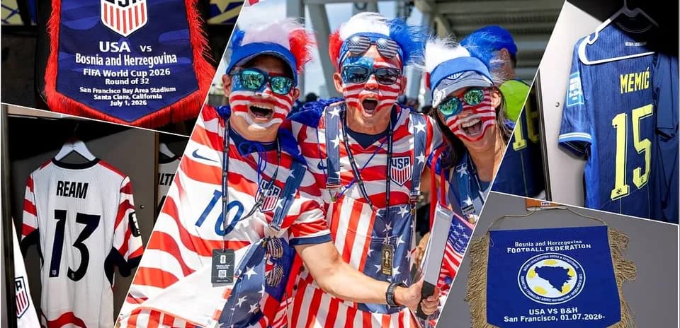 Fanáticos de USA y Bosnia en el estadio