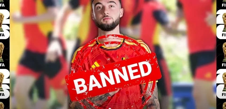 Jugador de España con un sello de 'BANEADO'