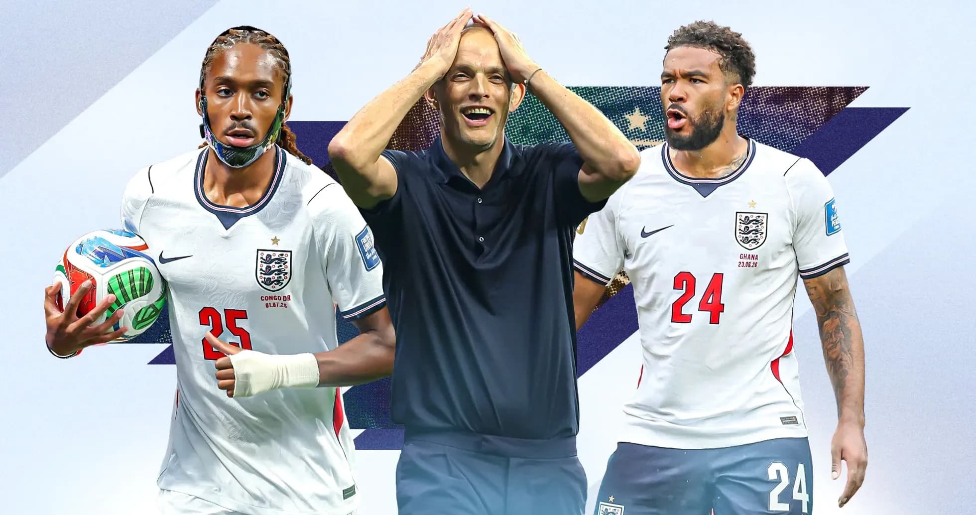Jugadores de Inglaterra y entrenador en evento deportivo