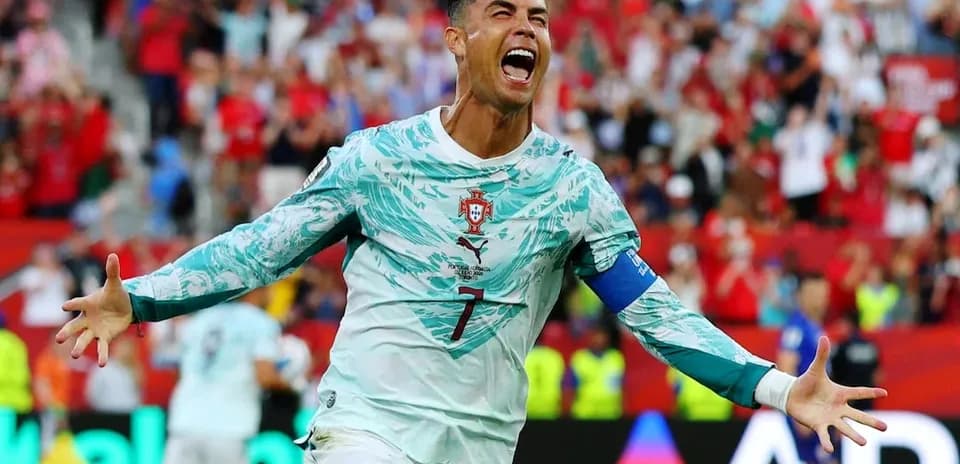 Cristiano Ronaldo celebra un gol en el partido