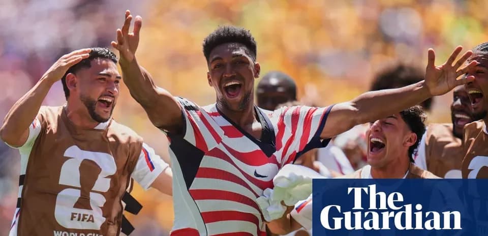 Jugadores de Estados Unidos celebrando un gol en el Mundial