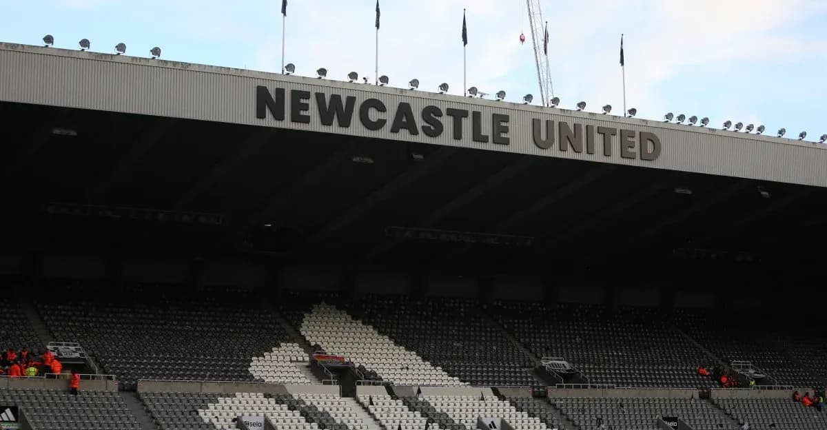 Vista del estadio de Newcastle United en construcción