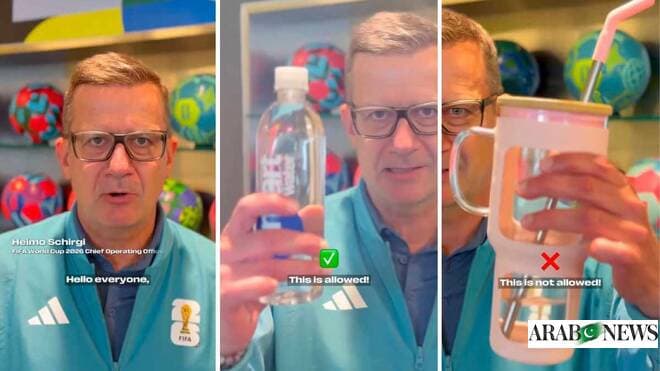 Heimo Schirgi mostrando ejemplos de artículos permitidos y no permitidos