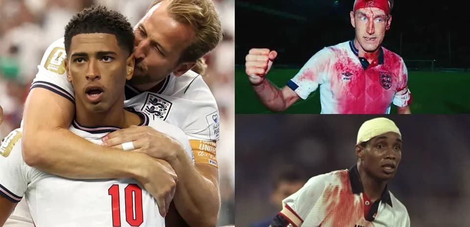 Tres futbolistas de Inglaterra en diferentes momentos