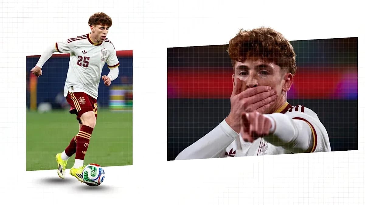 Jugador de España corriendo con balón durante partido