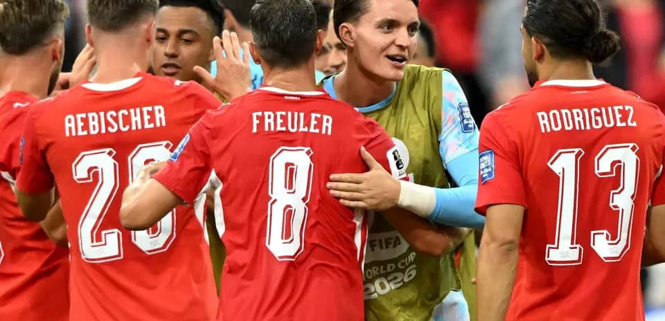 Jugadores de Suiza celebrando en el Mundial 2026