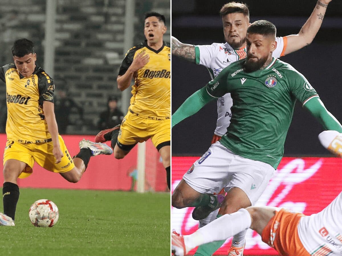 Jugadores de Coquimbo Unido y A. Italiano en acción
