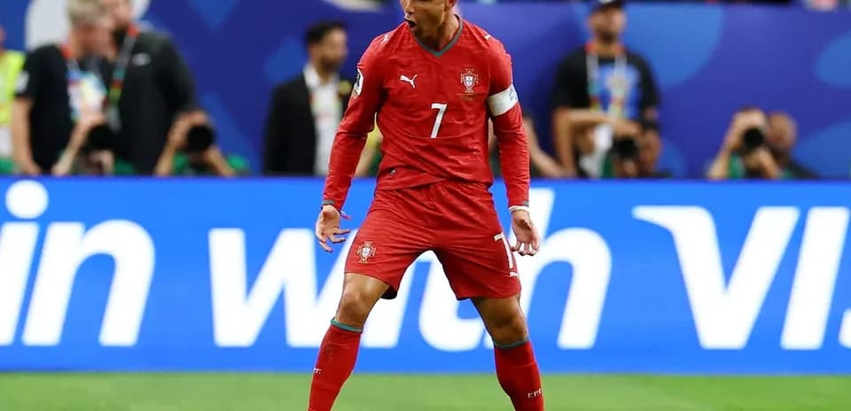 Cristiano Ronaldo celebrating a goal for Portugal