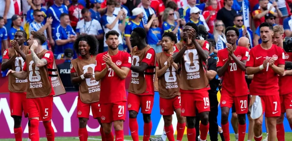 Jugadores de Canadá celebrando en el Mundial 2026
