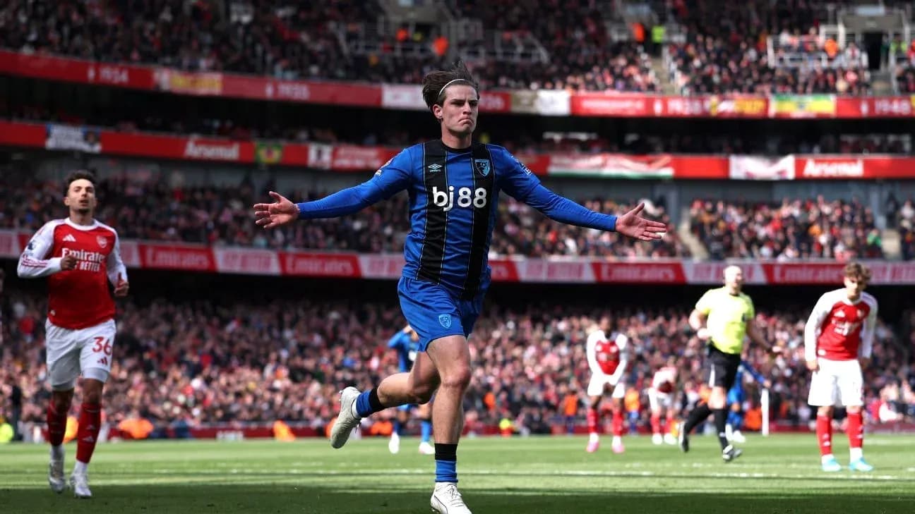 Jugador de Bournemouth celebrando un gol en el partido