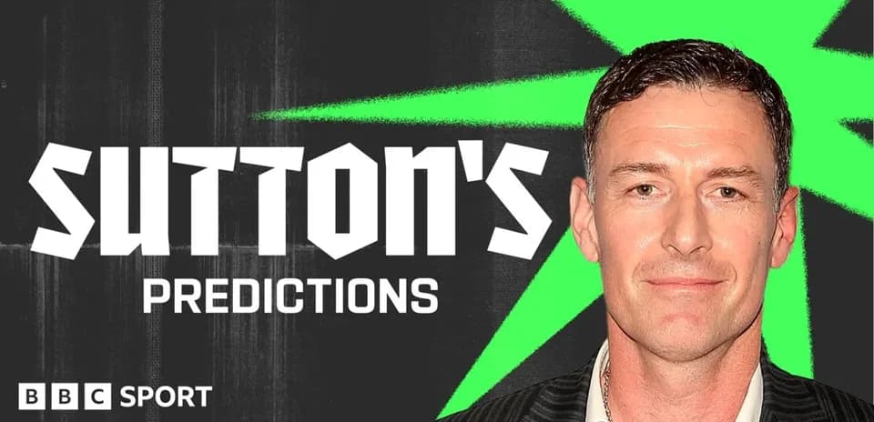 Sutton presentando sus predicciones en BBC Sport