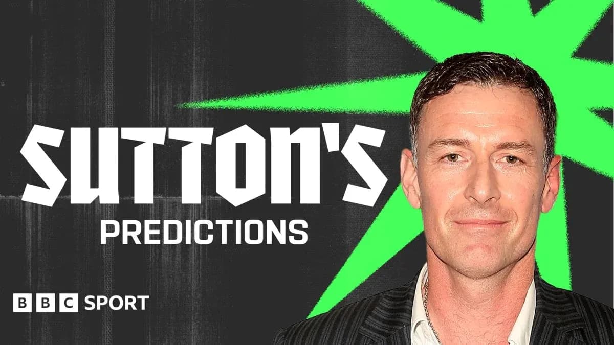 Sutton presentando sus predicciones en BBC Sport