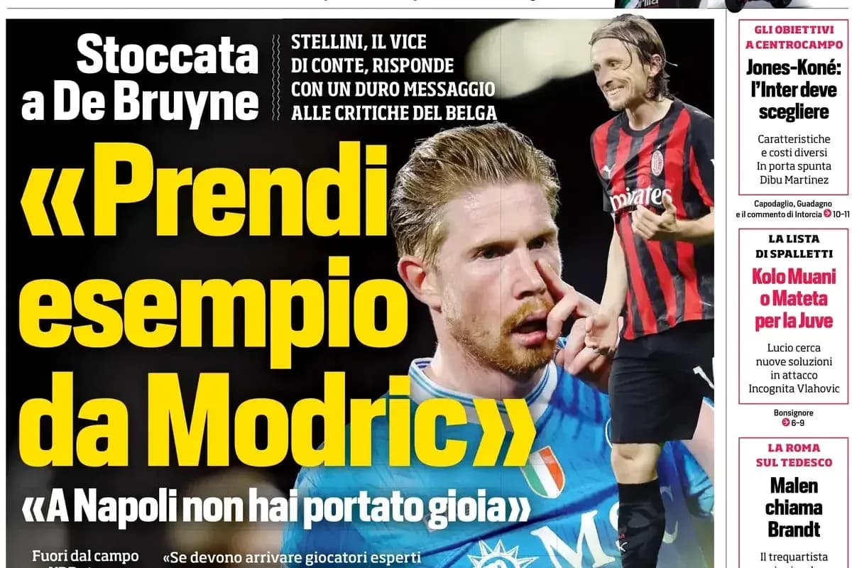 De Bruyne con gesto pensativo durante una conferenza