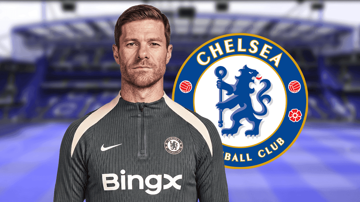 Entrenador de Chelsea con logo del club de fondo
