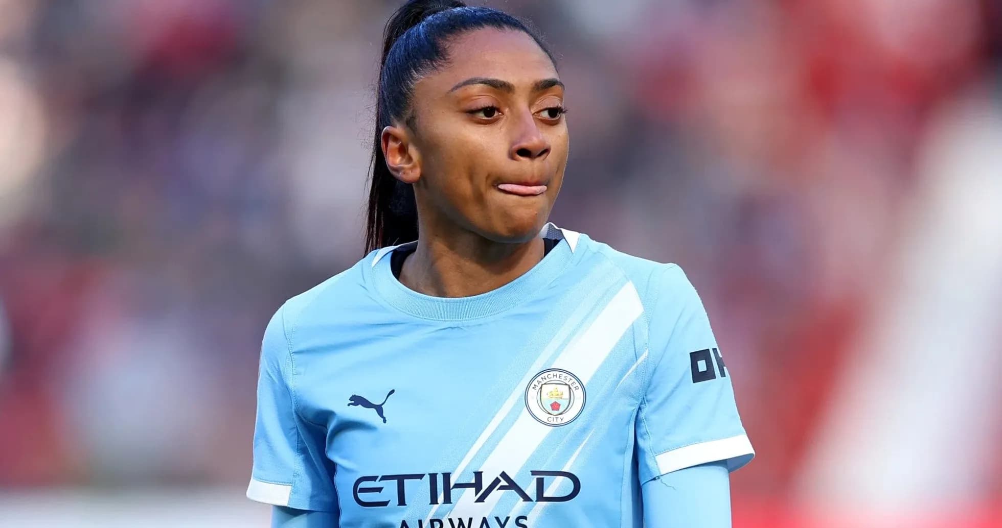 Jugadora de Manchester City durante el partido