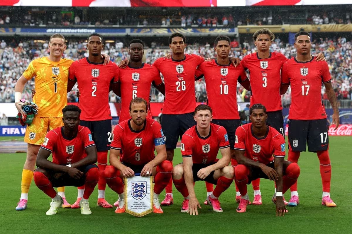 Equipo de Inglaterra posando para la foto