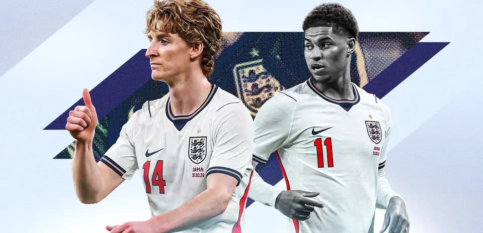 Dos jugadores de Inglaterra con camisetas de fútbol
