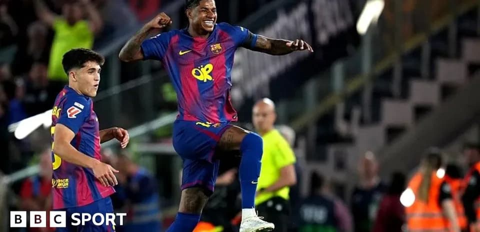 Jugadores del FC Barcelona celebrando un gol