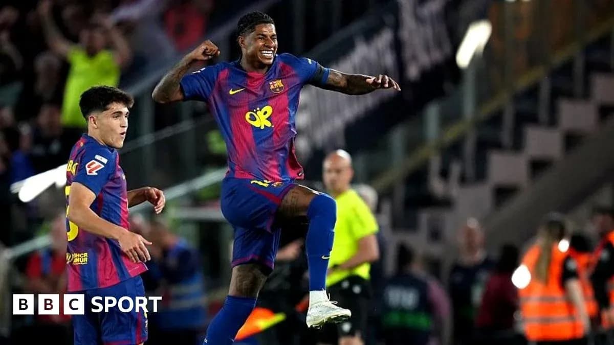 Jugadores del FC Barcelona celebrando un gol