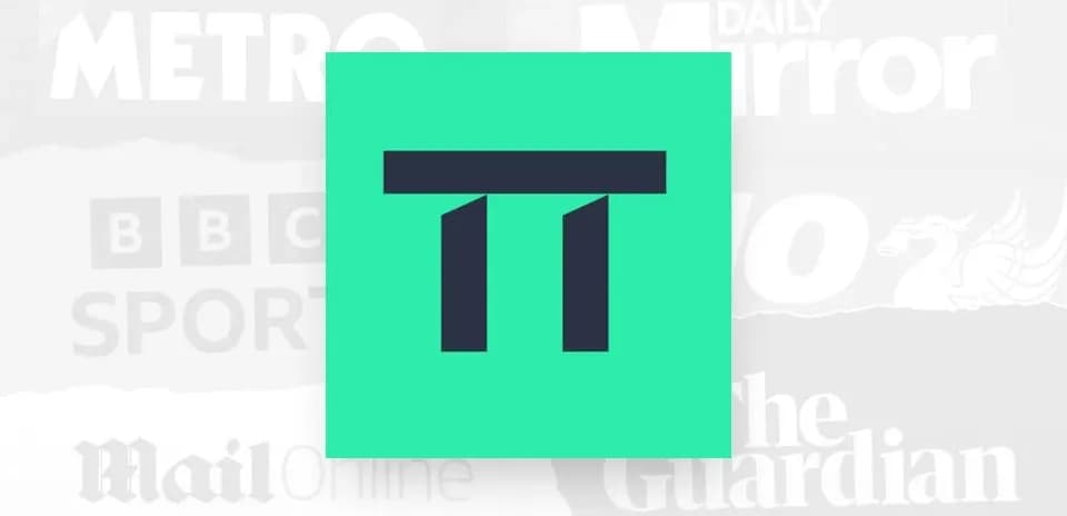 Logo de medio de comunicación en fondo colorido