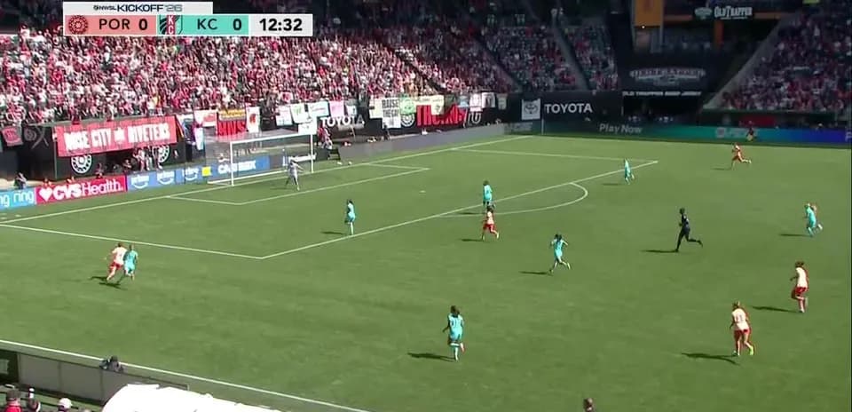 Jugadoras compitiendo en el partido NWSL
