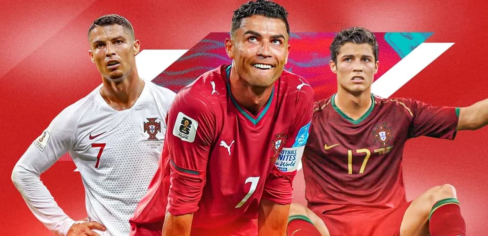 Cristiano Ronaldo en diferentes etapas con Portugal