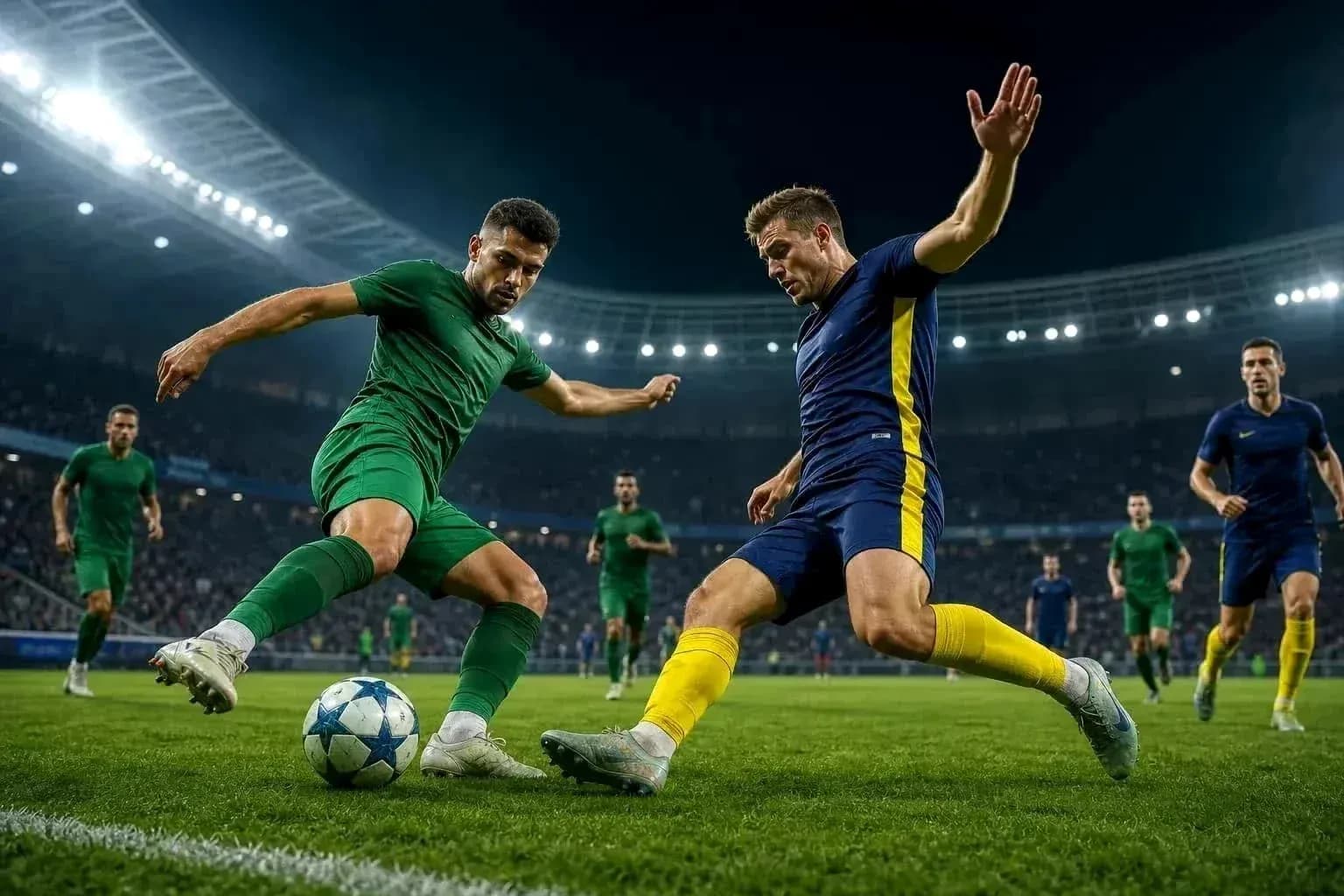 Jugadores disputando el balón en un partido