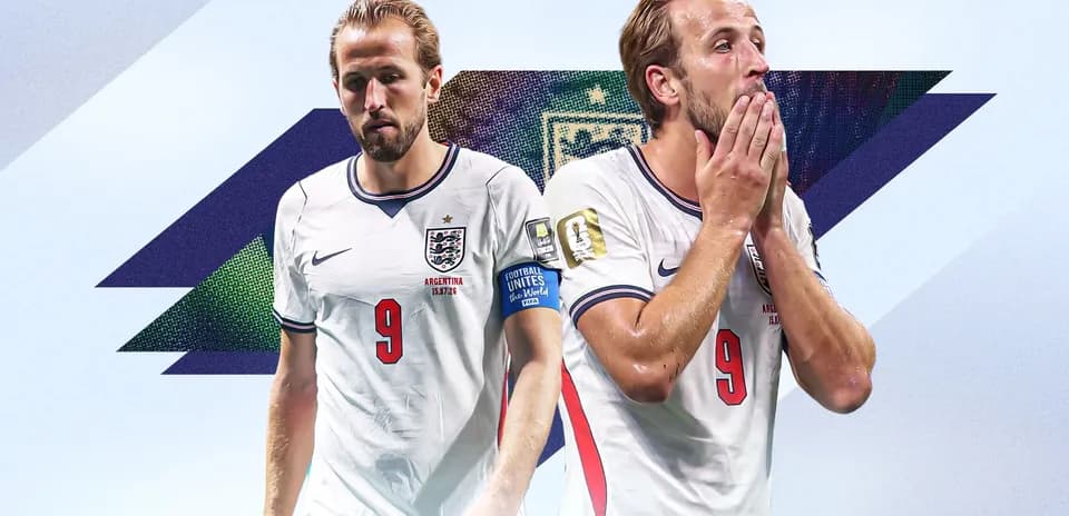 Harry Kane en uniforme de Inglaterra durante partido