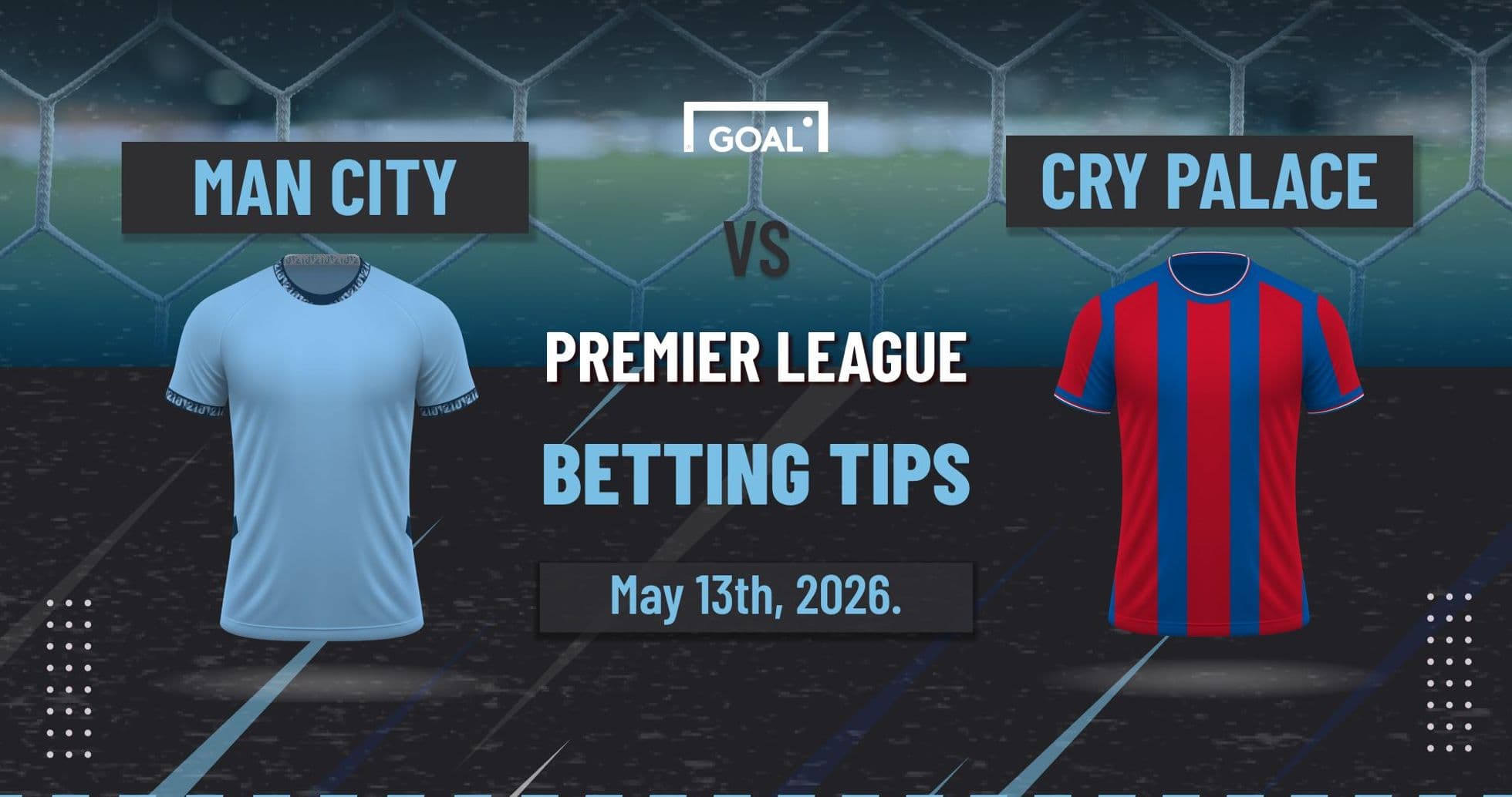 Camisas de Man City y Crystal Palace para el partido