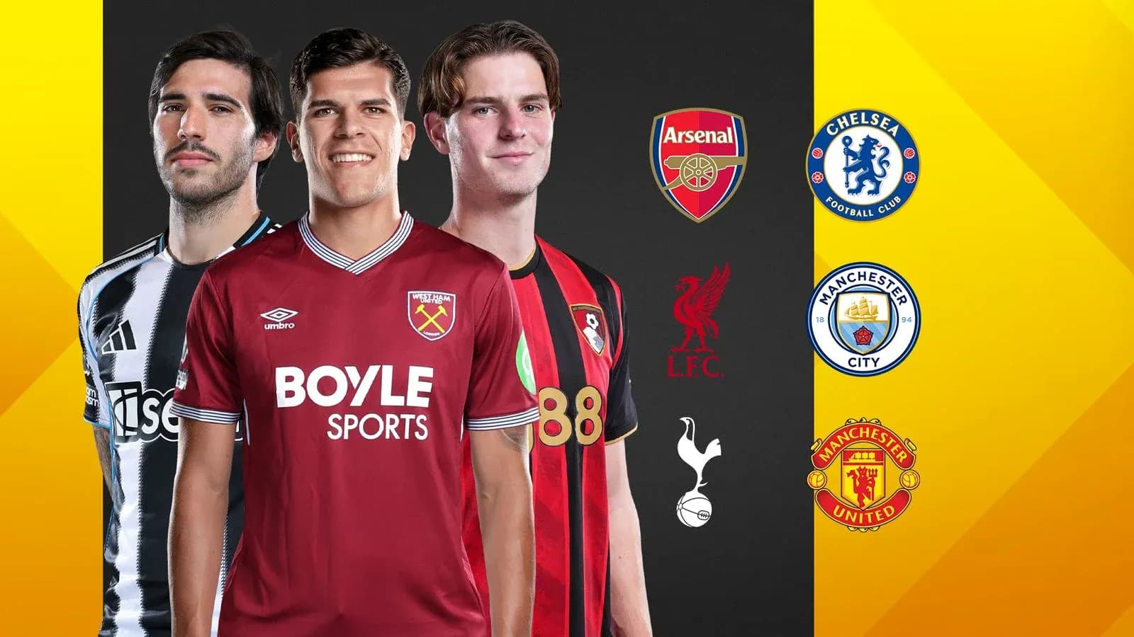 Jugadores de fútbol con camisetas de clubes destacados