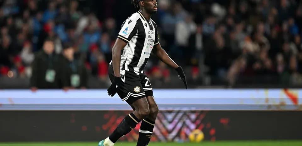 Jugador de Udinese durante partido contra Napoli