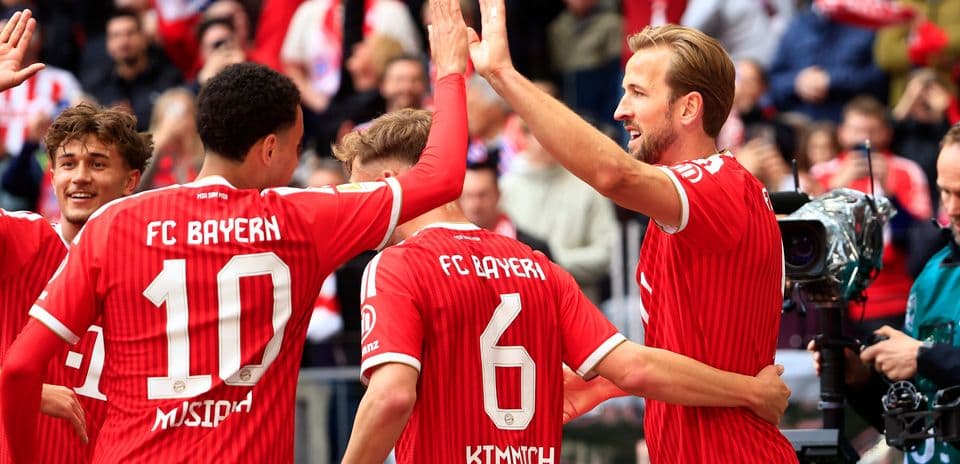 Jugadores de Bayern celebrando un gol en el partido