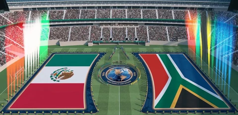 Ceremonia previa al partido México vs Sudáfrica