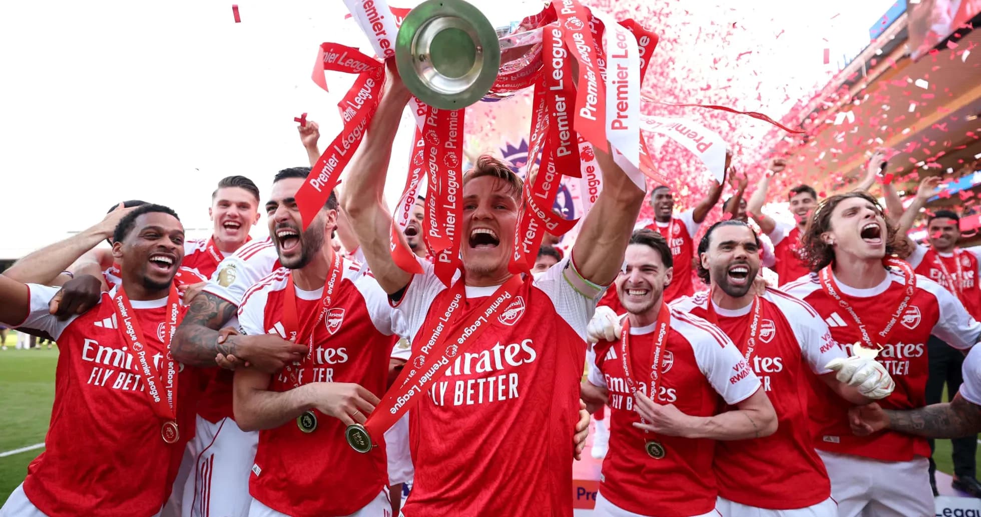 Jugadores del Arsenal celebrando el título de Premier League