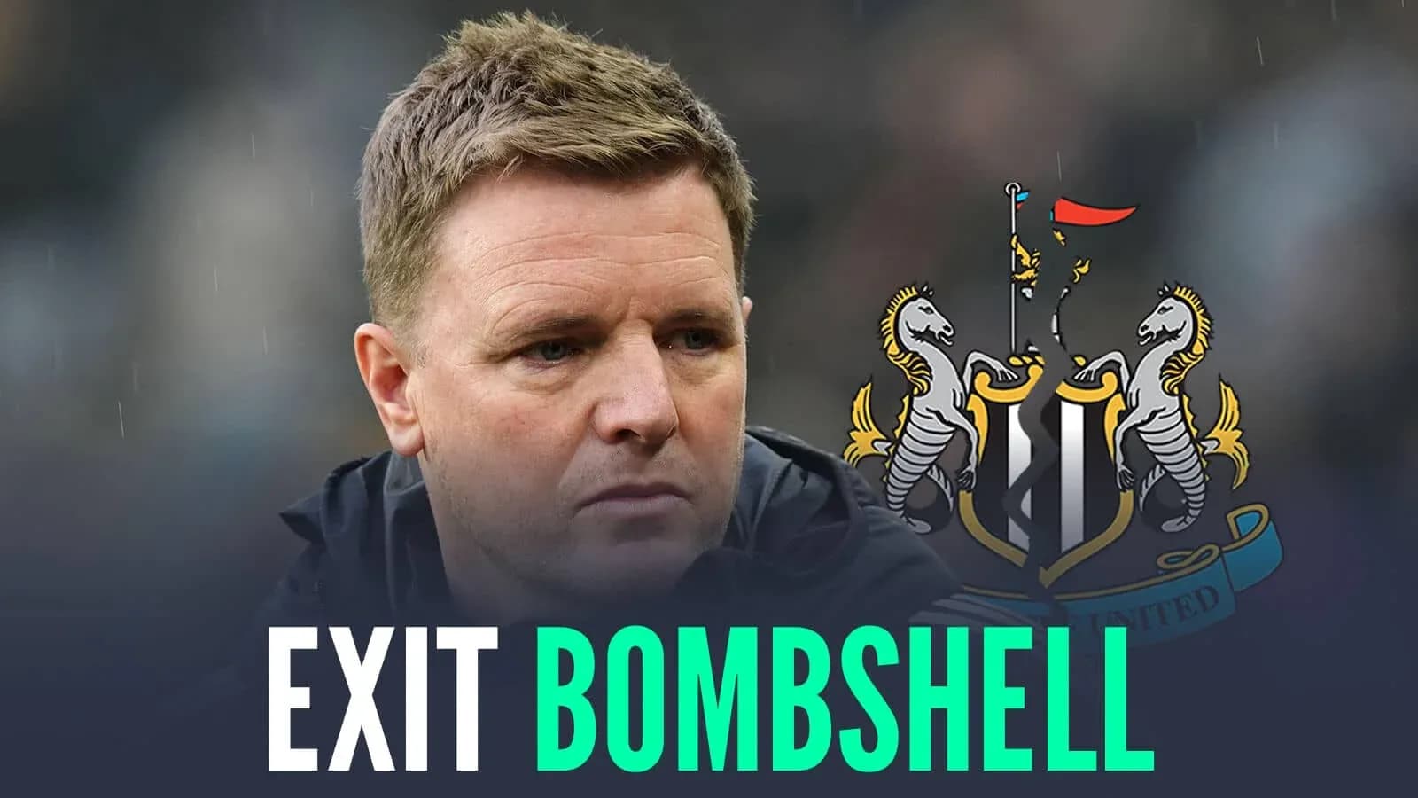 Entrenador de Newcastle con logotipo del club de fondo Entrenador de Newcastle con logotipo del club de fondo