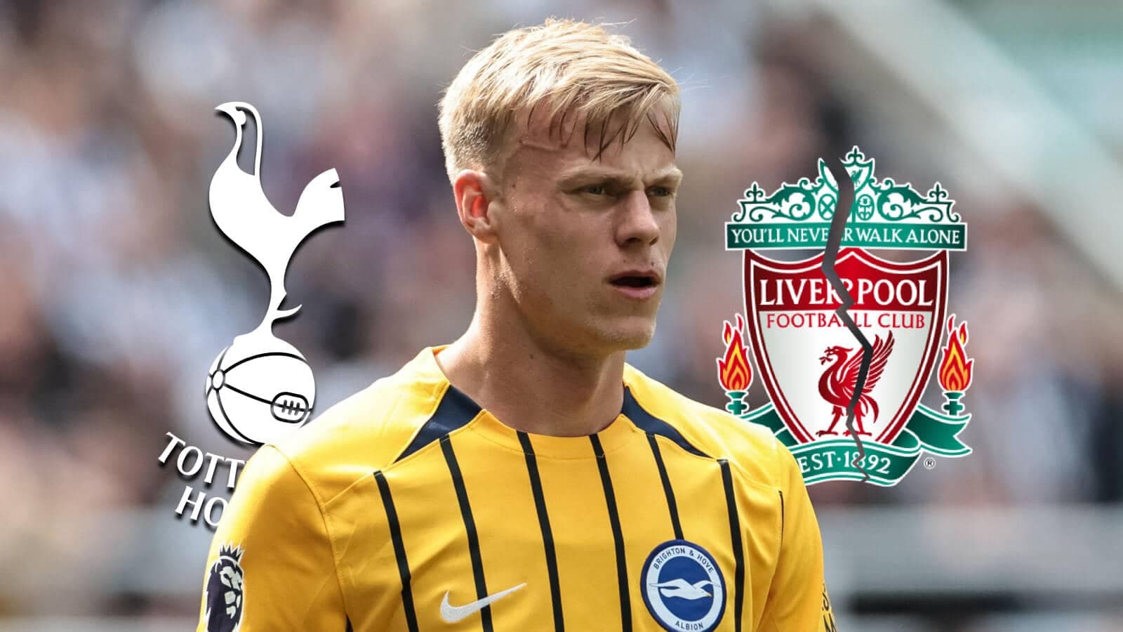 Jugador de Brighton en partido contra Liverpool Jugador de Brighton en partido contra Liverpool