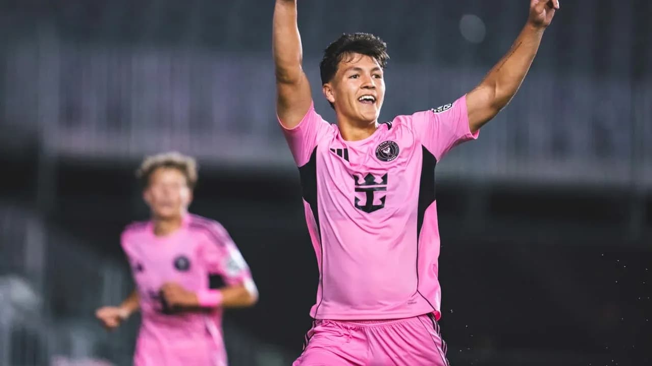 Jugador de Inter Miami II celebra un gol Jugador de Inter Miami II celebra un gol