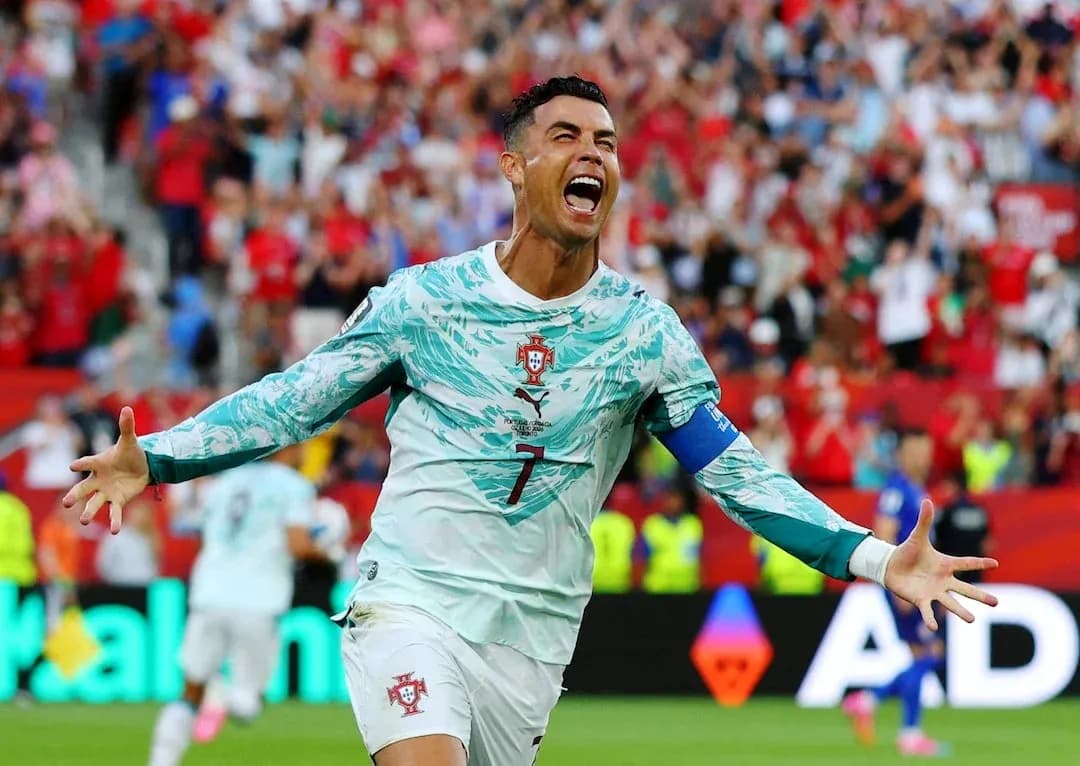 Cristiano Ronaldo celebra un gol en el partido Cristiano Ronaldo celebra un gol en el partido