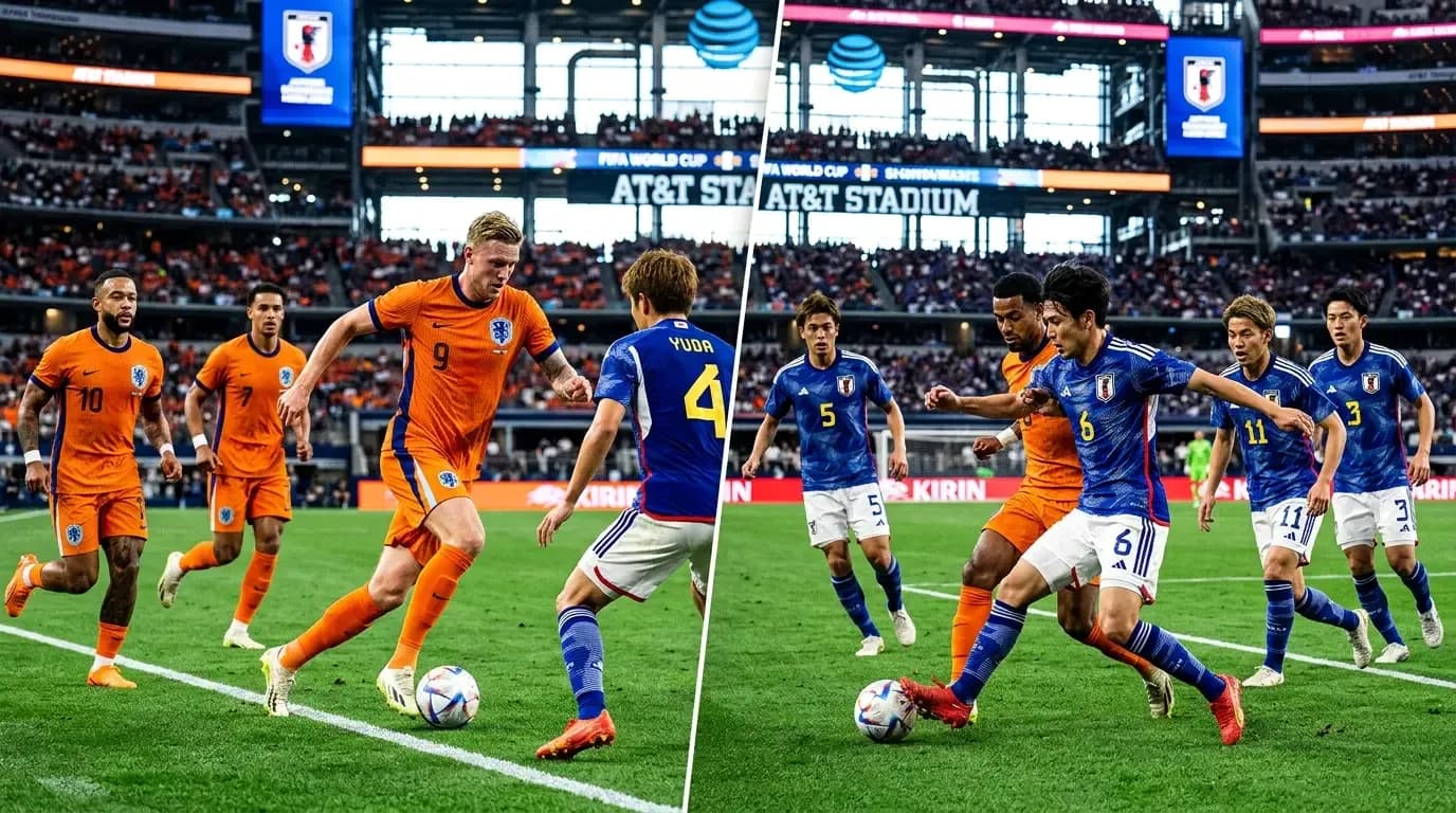 Jugadores de los Países Bajos y Japón en el partido Jugadores de los Países Bajos y Japón en el partido