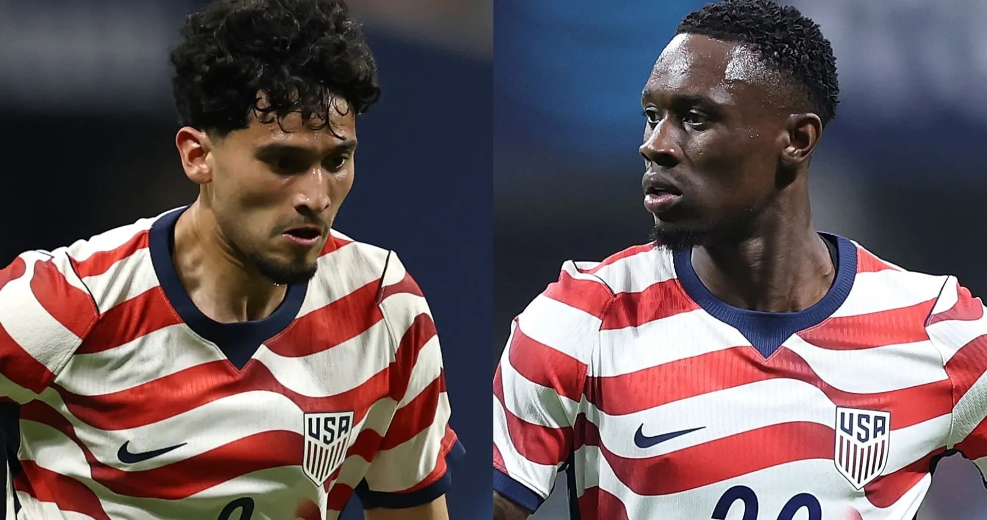 Dos jugadores de la selección de Estados Unidos en acción Dos jugadores de la selección de Estados Unidos en acción