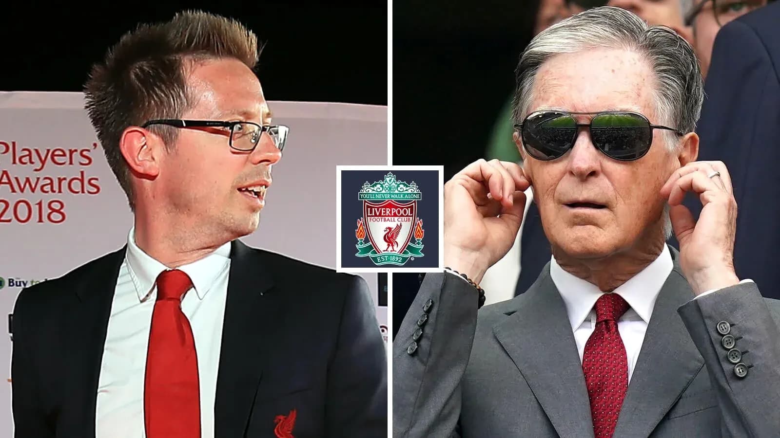Dos hombres en evento de Liverpool Football Club Dos hombres en evento de Liverpool Football Club
