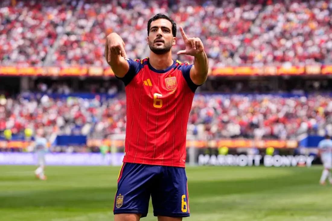 Jugador de España celebrando un gol Jugador de España celebrando un gol
