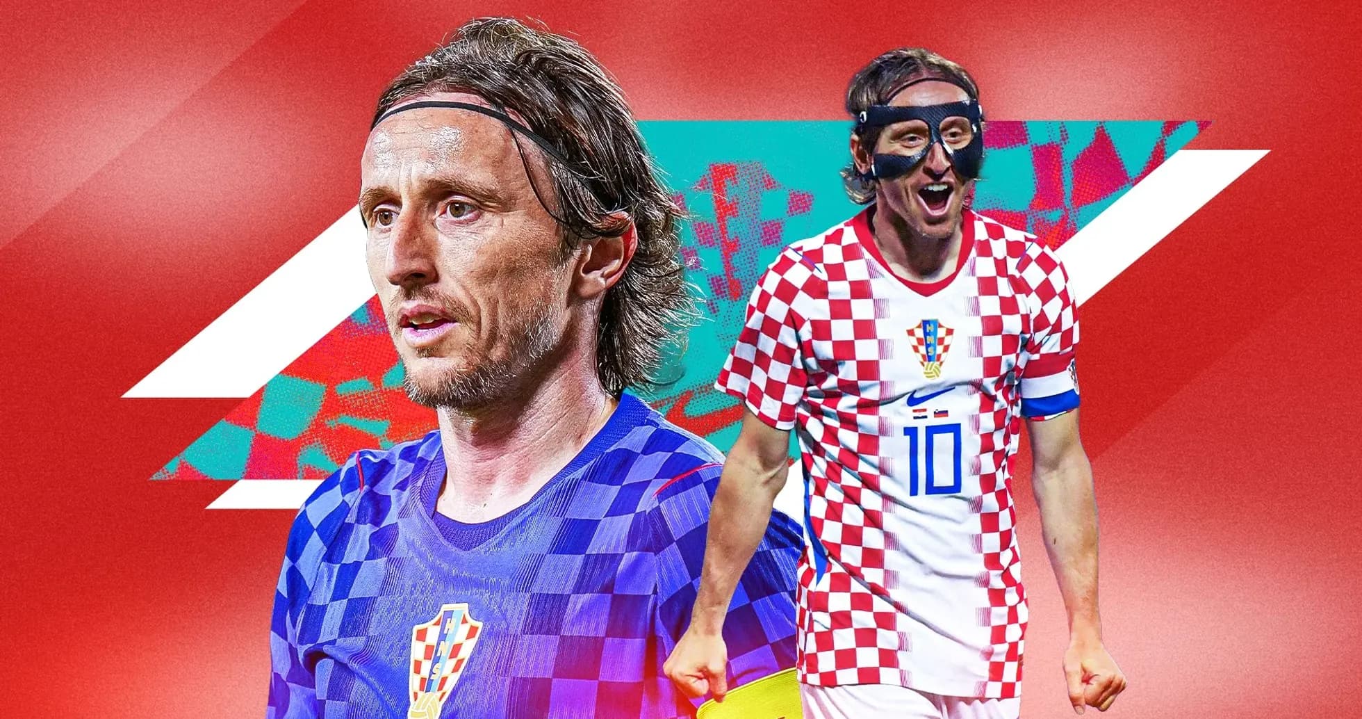 Luka Modrić en dos poses con uniforme croata Luka Modrić en dos poses con uniforme croata