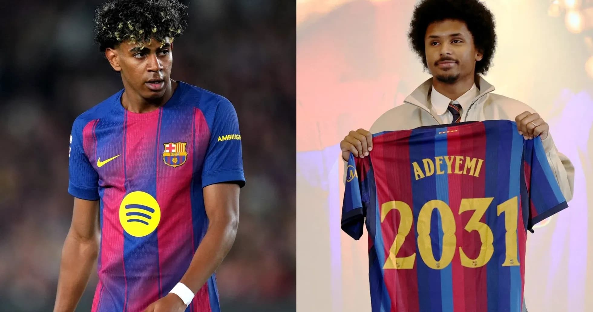 Jugador de Barcelona en acción y presentación de camiseta Jugador de Barcelona en acción y presentación de camiseta
