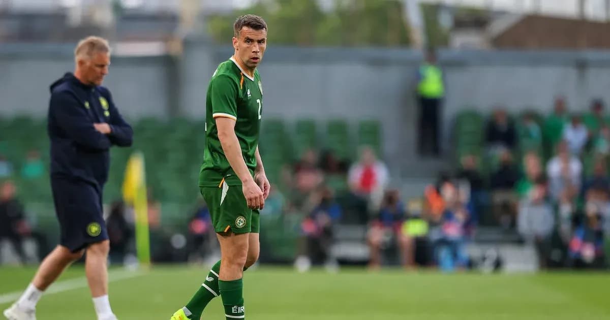 Jugador irlandés en el campo durante un partido Jugador irlandés en el campo durante un partido
