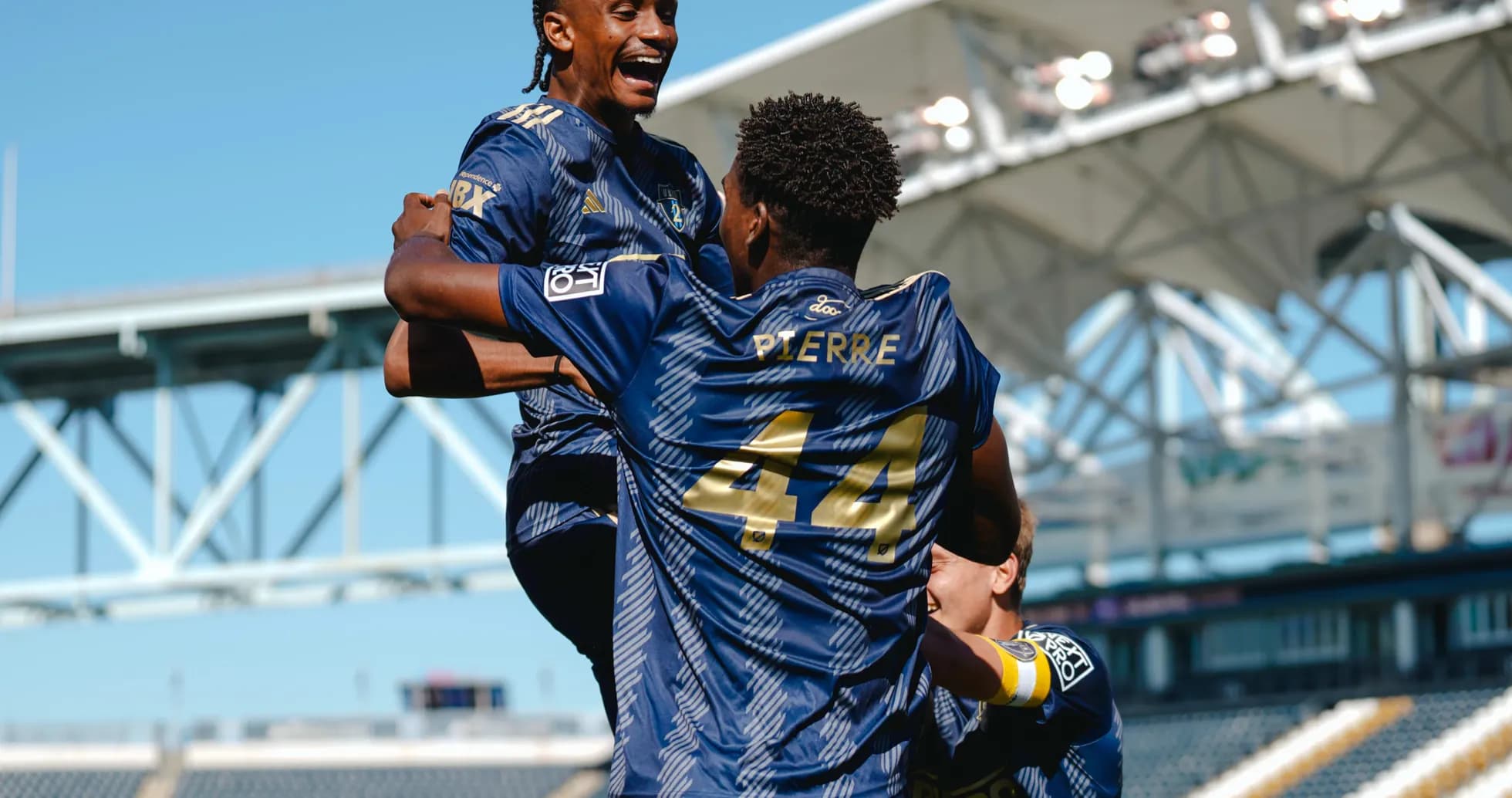 Jugadores de Philadelphia Union II celebrando un gol Jugadores de Philadelphia Union II celebrando un gol
