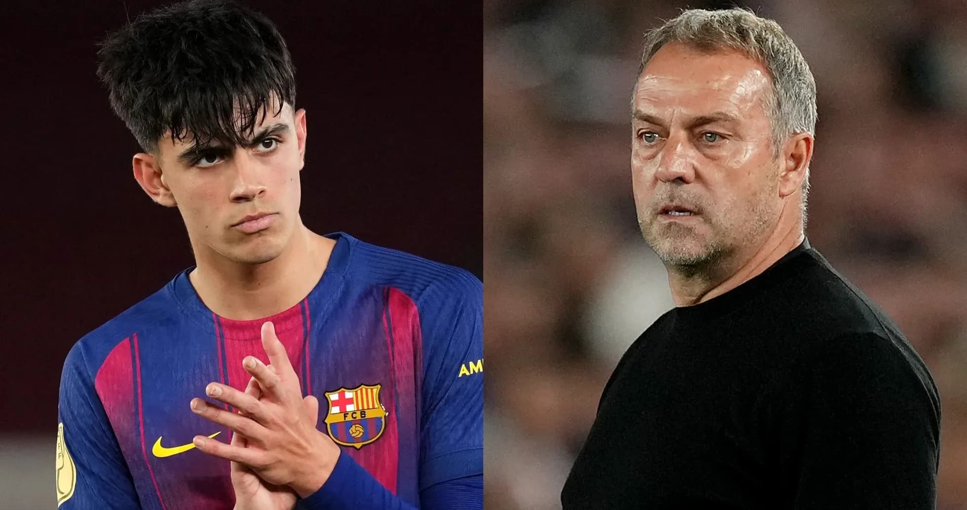 Jugador del FC Barcelona y entrenador en la banda Jugador del FC Barcelona y entrenador en la banda